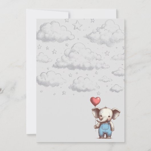 Elephant Baby Shower Einladung (Rückseite)