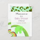 Elephant Baby Shower Einladung (Vorne/Hinten)