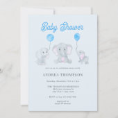 Elephant Baby Shower Einladung (Vorderseite)