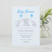 Elephant Baby Shower Einladung (Stehend Vorderseite)