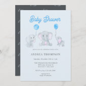 Elephant Baby Shower Einladung (Vorne/Hinten)
