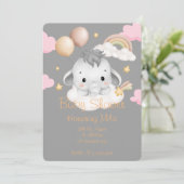 ELEPHANT BABY SHOWER EINLADUNG (Stehend Vorderseite)