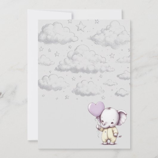 Elephant Baby Shower Einladung (Rückseite)