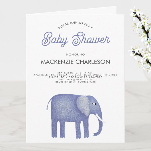 Elephant Baby Shower Einladung