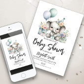 Elephant Baby Shower Einladung