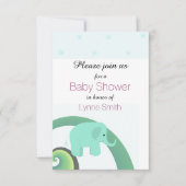 Elephant Baby Shower Einladung (Vorderseite)