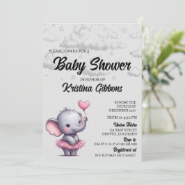 Elephant Baby Shower Einladung