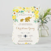 Elephant Baby Shower Einladung (Stehend Vorderseite)