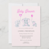 Elephant Baby Shower Einladung (Vorderseite)