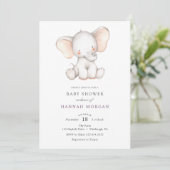 Elephant Baby Shower Einladung (Stehend Vorderseite)