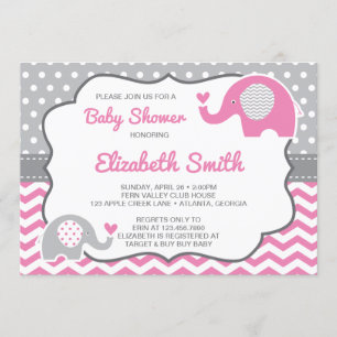 Elephant Baby Shower Einladung, bearbeitbare Farbe Einladung