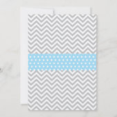 Elephant Baby Shower Einladung Blau und Grau (Rückseite)