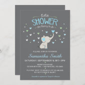 Elephant Baby Shower Einladung, Boy Baby Shower Einladung (Vorne/Hinten)