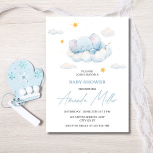 Elephant Baby Shower Einladung, Boy Baby Shower Einladung