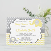 Elephant Baby Shower Einladung, EDITABLE FARBE Einladung (Stehend Vorderseite)