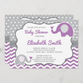 Elephant Baby Shower Einladung, EDITABLE FARBE Einladung (Vorne/Hinten)