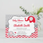 Elephant Baby Shower Einladung, EDITABLE FARBE Einladung (Stehend Vorderseite)