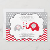 Elephant Baby Shower Einladung, EDITABLE FARBE Einladung (Rückseite)