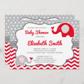 Elephant Baby Shower Einladung, EDITABLE FARBE Einladung (Vorne/Hinten)
