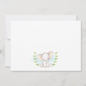 Elephant Baby Shower Einladung für einen Jungen (Rückseite)