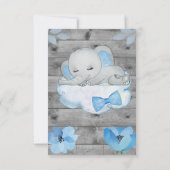 Elephant Baby Shower Einladung für Jungen Editable (Rückseite)