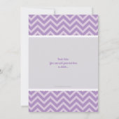 Elephant Baby Shower Einladung, Mädchen, Lila, gra Einladung (Rückseite)