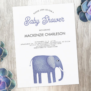 Elephant Baby Shower Einladung Postkarte