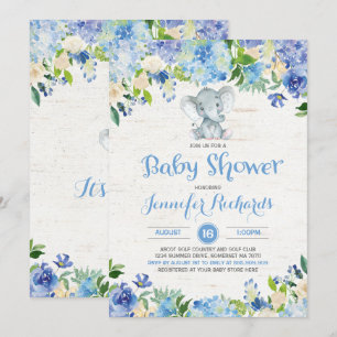 Elephant Baby Shower Einladung Rustic Boy Shower