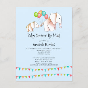 Elephant Baby Shower Einladung von Mail Blue