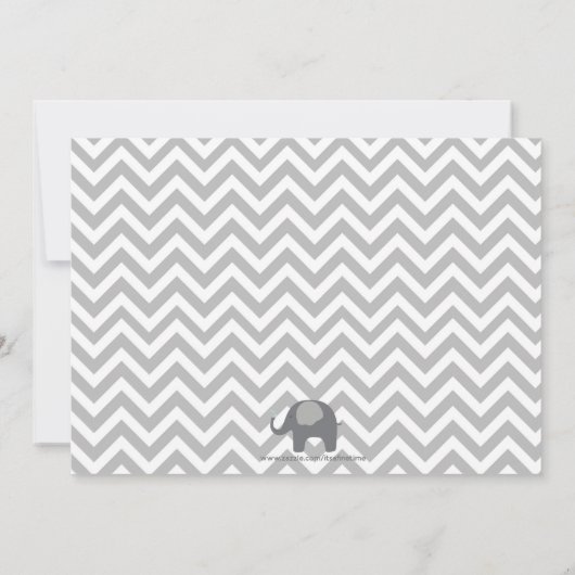 Elephant Baby Shower Einladung, Zickzack grün Einladung (Rückseite)