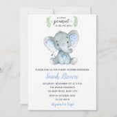 Elephant Baby Shower Einladungen Boy Little Peanut (Vorderseite)