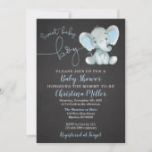 Elephant Baby Shower Einladungen für einen Jungen (Vorderseite)