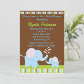 Elephant Baby Shower Einladungen für Junge (Stehend Vorderseite)