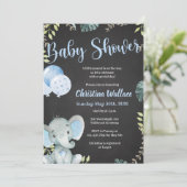 Elephant Baby Shower Einladungen für Jungen (Stehend Vorderseite)