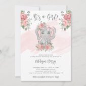 Elephant Baby Shower Es ist eine Einladung für Mäd (Vorderseite)