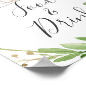 Elephant Baby Shower Food and Drinks Zeichen Poster (Ecke)