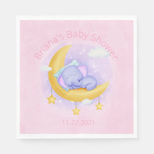 Elephant Baby Shower für ein Mädchen in Pink Serviette