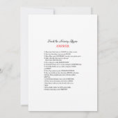 Elephant Baby Shower Game beantwortet 12x18 Größe  Einladung (Rückseite)