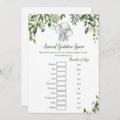 Elephant Baby Shower Game beantwortet 12x18 Größe Einladung (Vorne/Hinten)