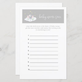 Elephant Baby Shower Game Guessing Game Gray