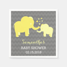 Elephant Baby Shower Gelb und Grau Papier Napkins Serviette