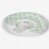 Elephant Baby Shower Gender Neutral Pappteller (Schrägansicht)