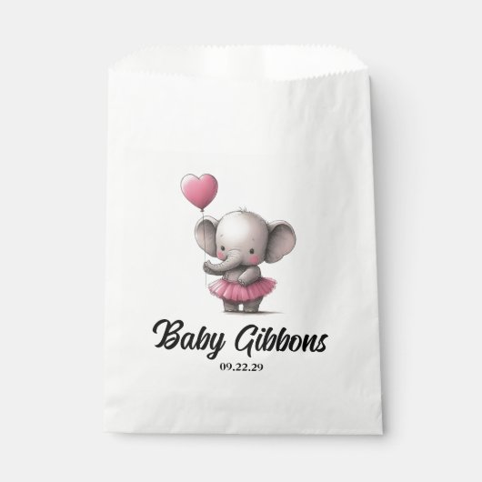 Elephant Baby Shower Geschenktütchen (Vorderseite)