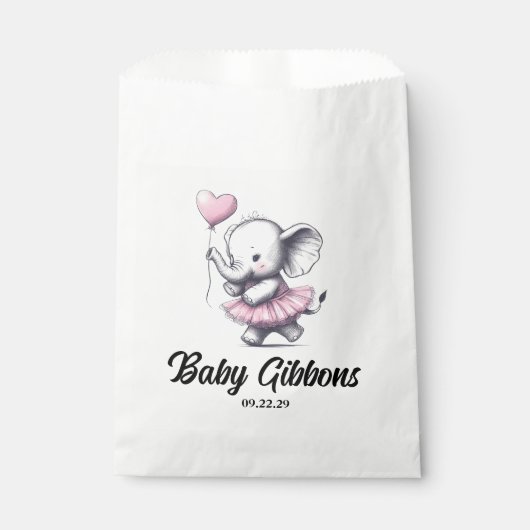 Elephant Baby Shower Geschenktütchen (Vorderseite)