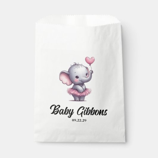 Elephant Baby Shower Geschenktütchen (Vorderseite)