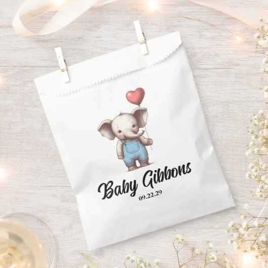Elephant Baby Shower Geschenktütchen (Ausgeschnitten)