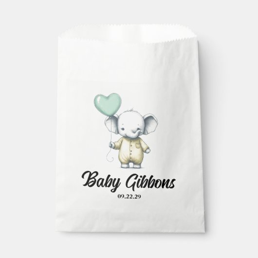 Elephant Baby Shower Geschenktütchen (Vorderseite)