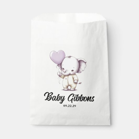 Elephant Baby Shower Geschenktütchen (Vorderseite)