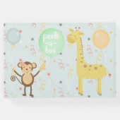 Elephant Baby Shower Giraffe Monkey Confetti Gästebuch (Rückseite)