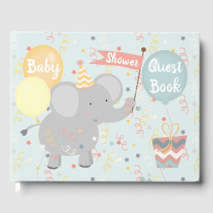 Elephant Baby Shower Giraffe Monkey Confetti Gästebuch
